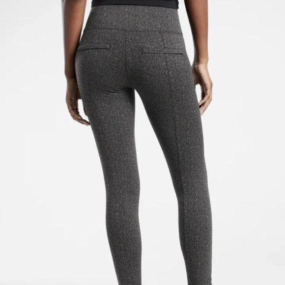 Athleta Delancey Herringbone Leggings Tights Gray Black Size S XL Full Length - Picture 2 of 11